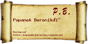 Papanek Bereniké névjegykártya